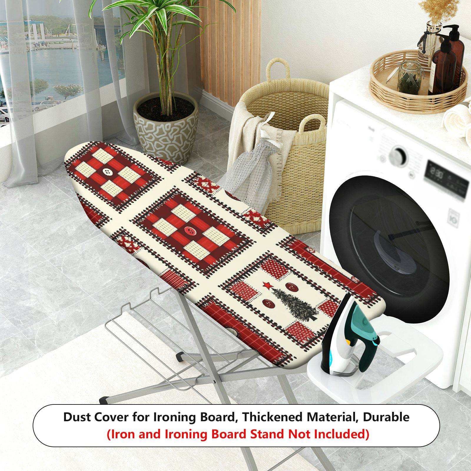 1-Piece Christmas Tree Button Heart  Ironing Board Cover, Universal Size, Without Board