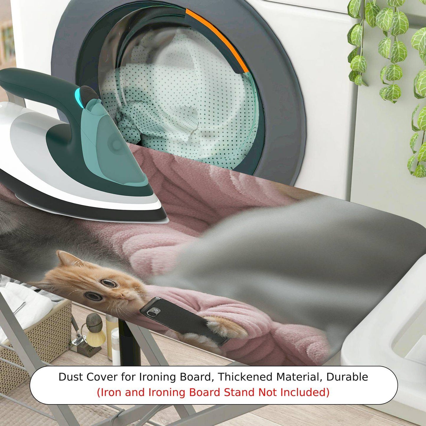 1-Piece Cute Cat Pink Cozy  Ironing Board Cover, Universal Size, Without Board