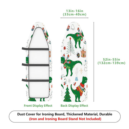 1-Piece Dinosaur Christmas Snowman  Ironing Board Cover, Universal Size, Without Board