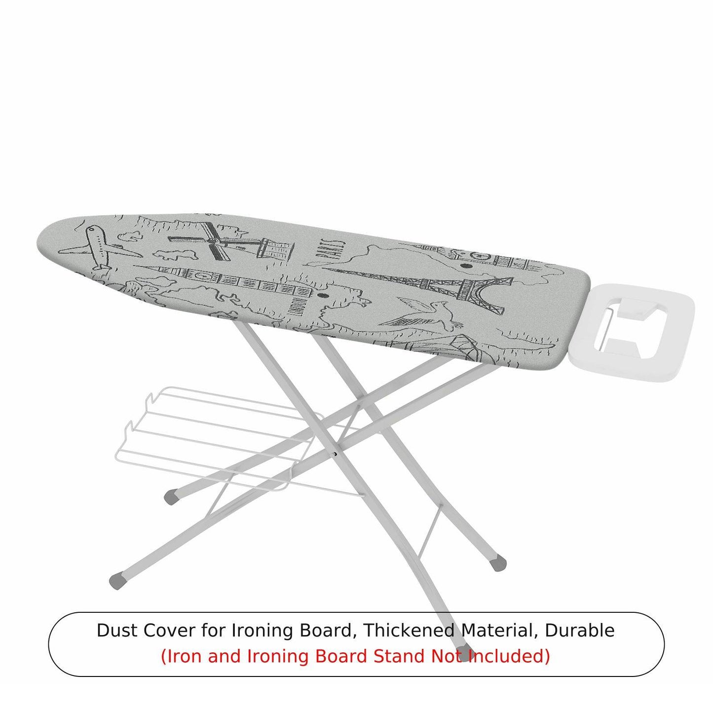 1-Piece World Architectural Travel Iconic  Ironing Board Cover, Universal Size, Without Board
