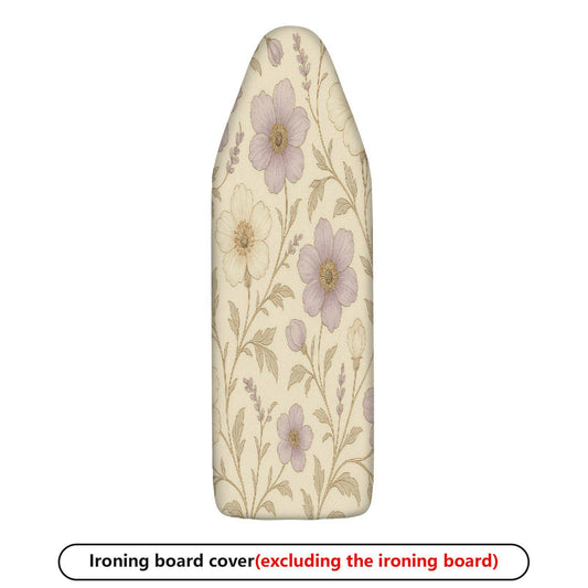 1-Piece Floral Pattern Pastel Purple Beige  Ironing Board Cover, Universal Size, Without Board