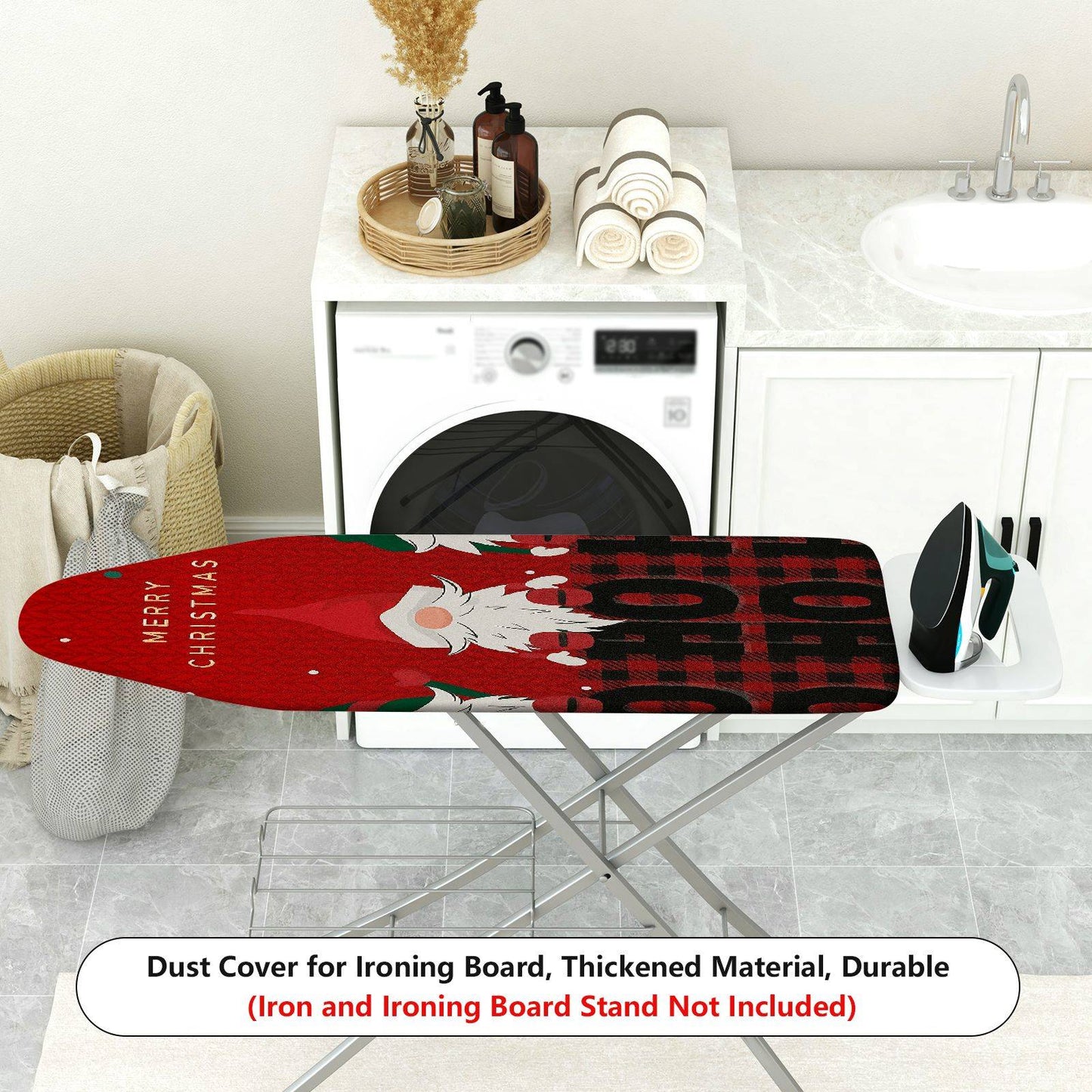 1-Piece Christmas Elf Plaid  Ironing Board Cover, Universal Size, Without Board