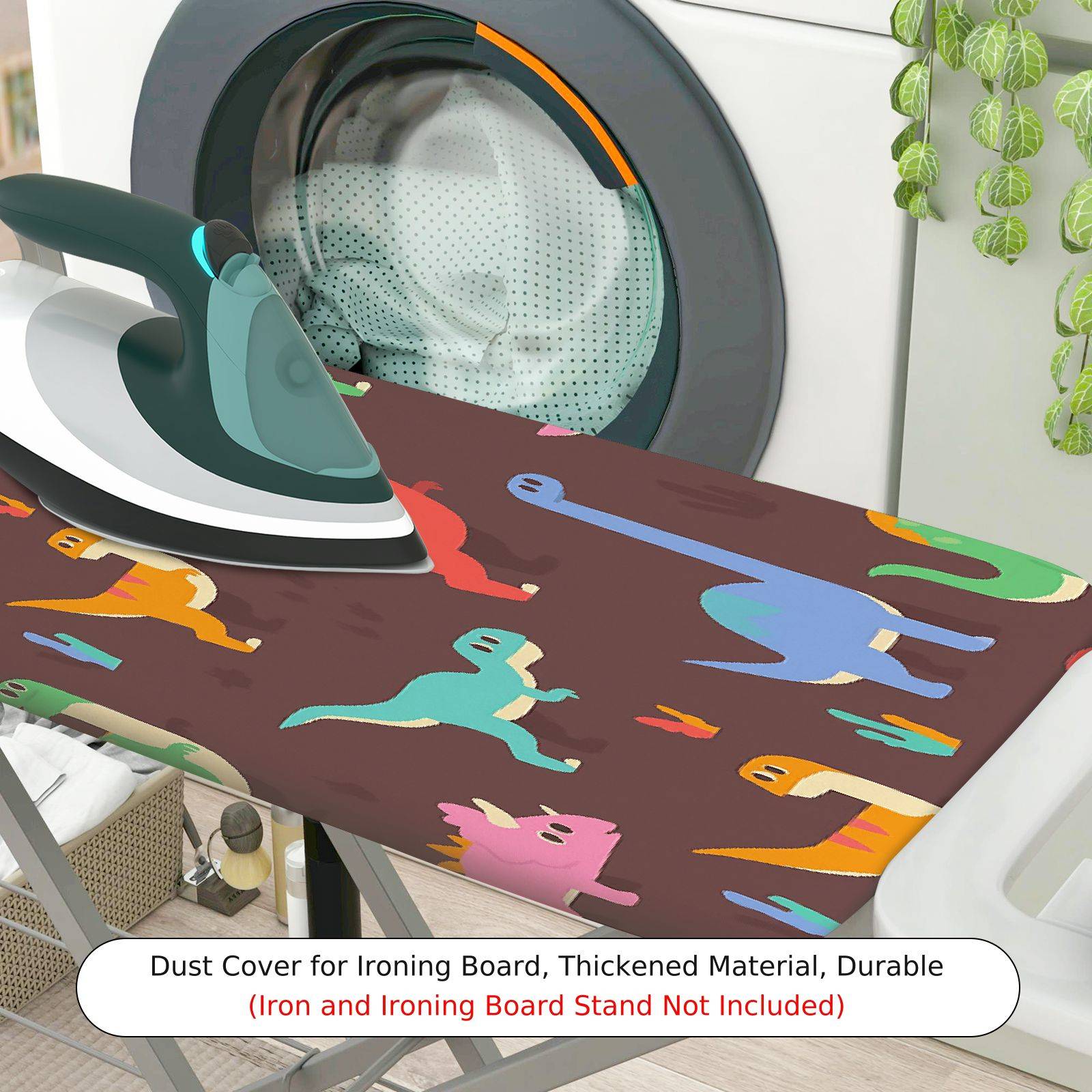 1-Piece dinosaur colorful fun  Ironing Board Cover, Universal Size, Without Board