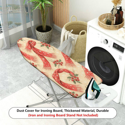 1-Piece Christmas Red Scarf Holly  Ironing Board Cover, Universal Size, Without Board