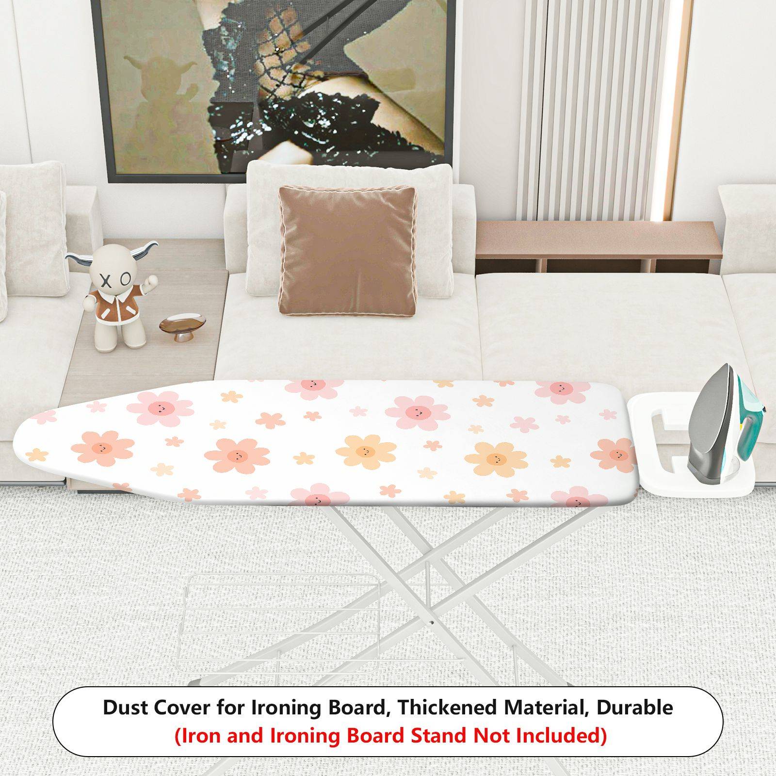 1-Piece Floral Pink Cute Patterns  Ironing Board Cover, Universal Size, Without Board