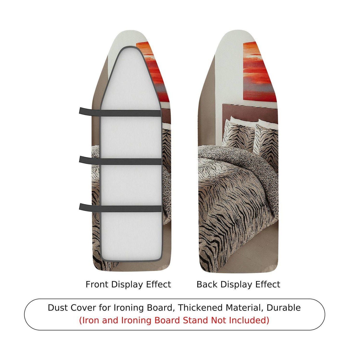 1-Piece Zebra Striped Pattern Animal Print Decorative  Ironing Board Cover, Universal Size, Without Board