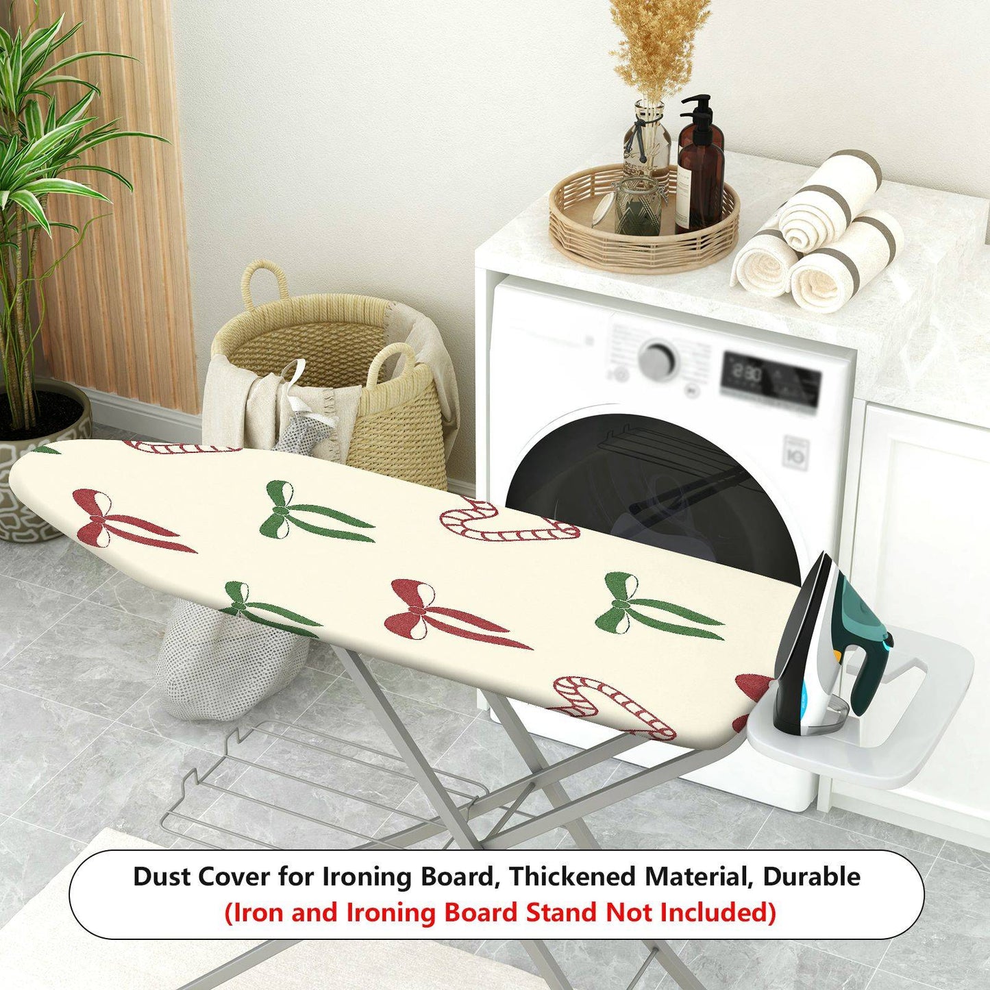 1-Piece Christmas Bow Heart  Ironing Board Cover, Universal Size, Without Board