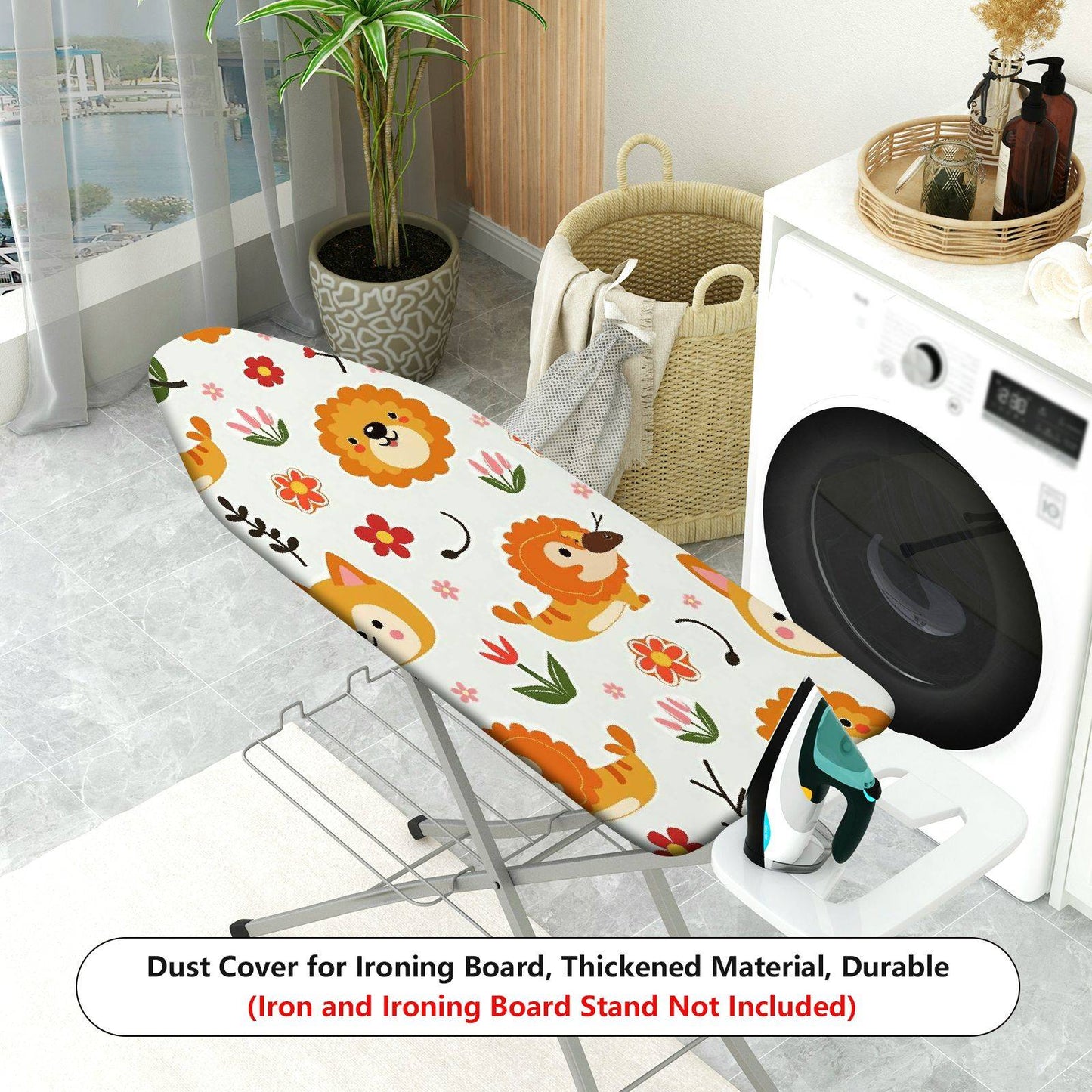 1-Piece Cute Animal Flower Pattern  Ironing Board Cover, Universal Size, Without Board