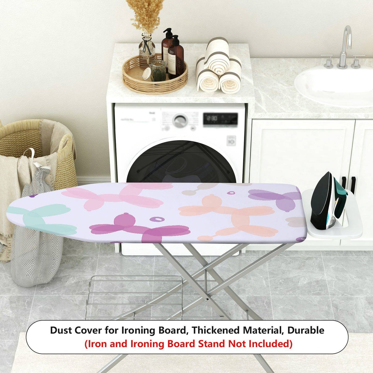 1-Piece Balloon Dog Pastel Cute  Ironing Board Cover, Universal Size, Without Board