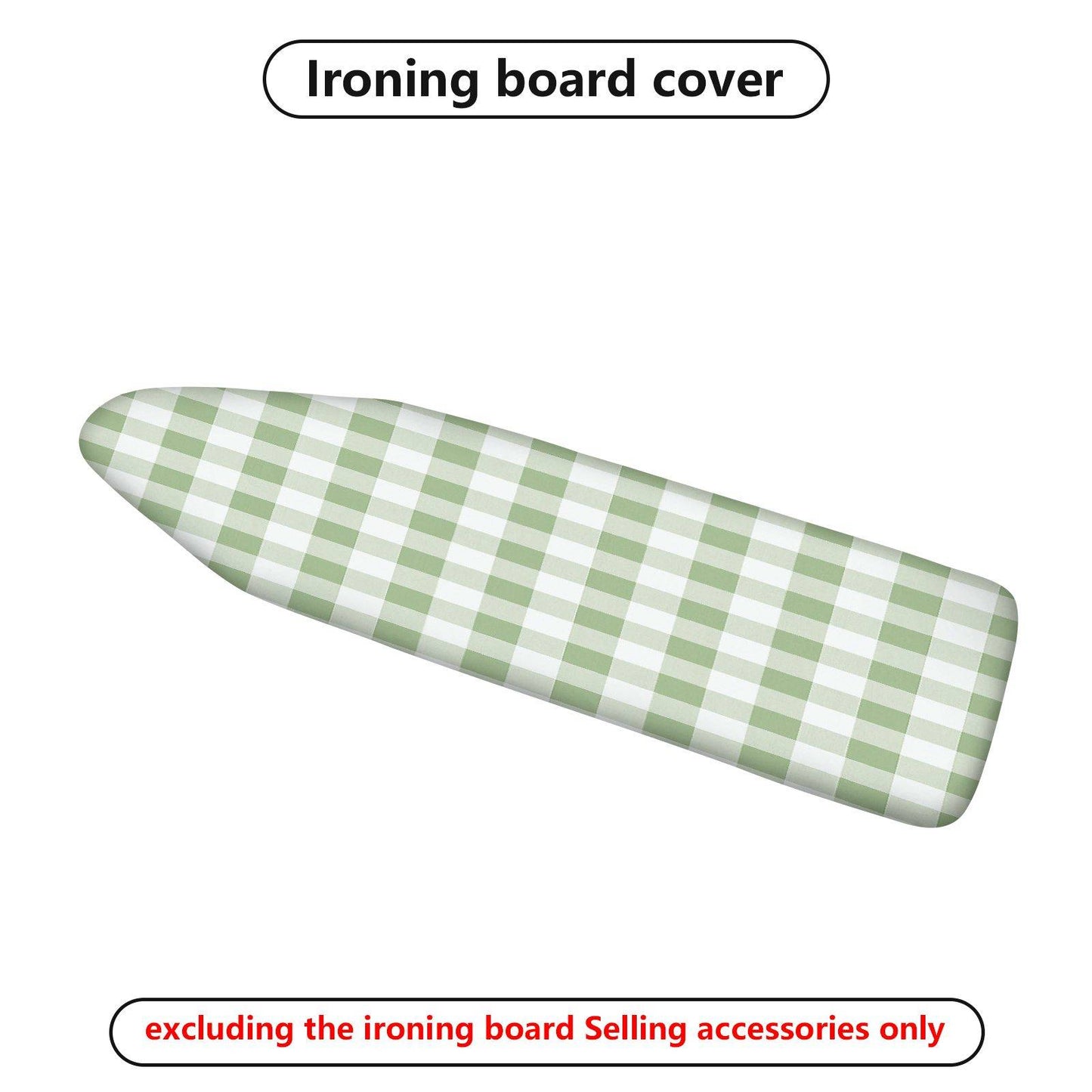 1-Piece Checkered Pattern Green Plaid  Ironing Board Cover, Universal Size, Without Board