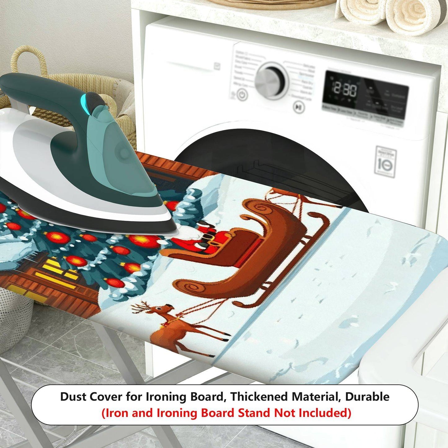 1-Piece Christmas Santa Moon  Ironing Board Cover, Universal Size, Without Board
