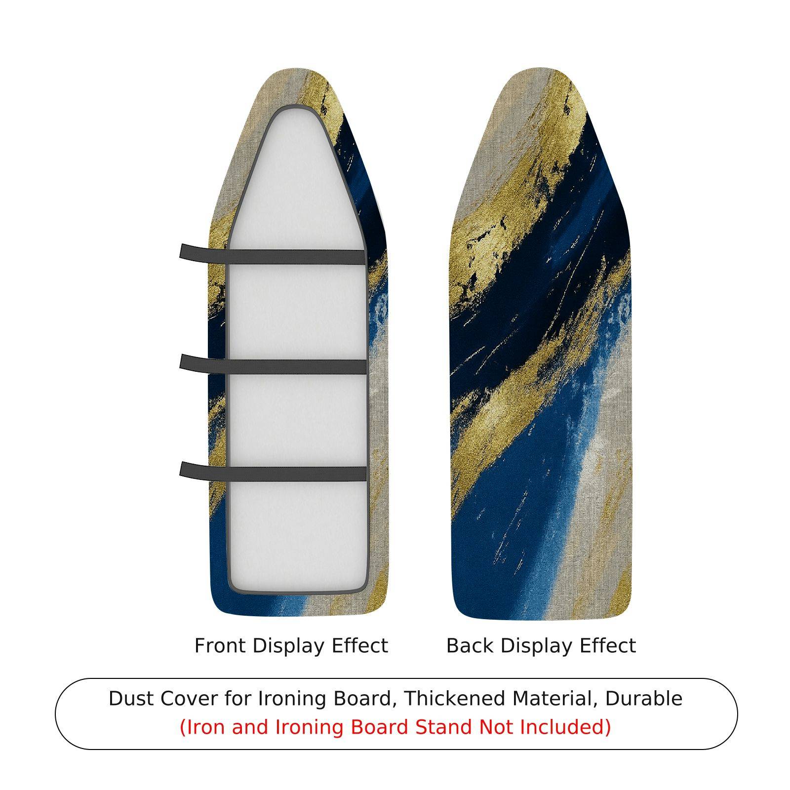 1-Piece Abstract Gold Blue Elegant  Ironing Board Cover, Universal Size, Without Board