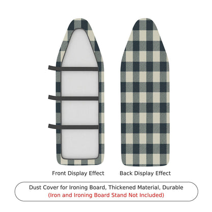 1-Piece Plaid Checkered Black  Ironing Board Cover, Universal Size, Without Board