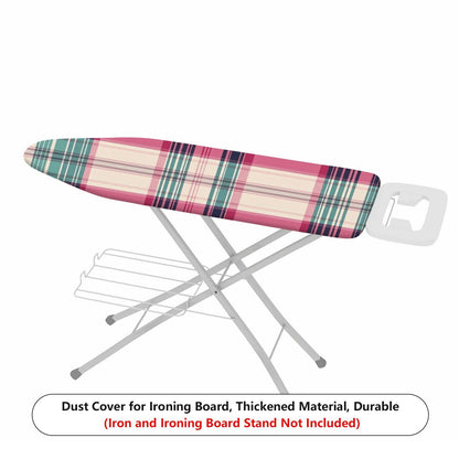 1-Piece Plaid Pink Green  Ironing Board Cover, Universal Size, Without Board