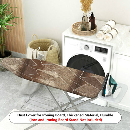 1-Piece Abstract Brown Geometric Pattern  Ironing Board Cover, Universal Size, Without Board