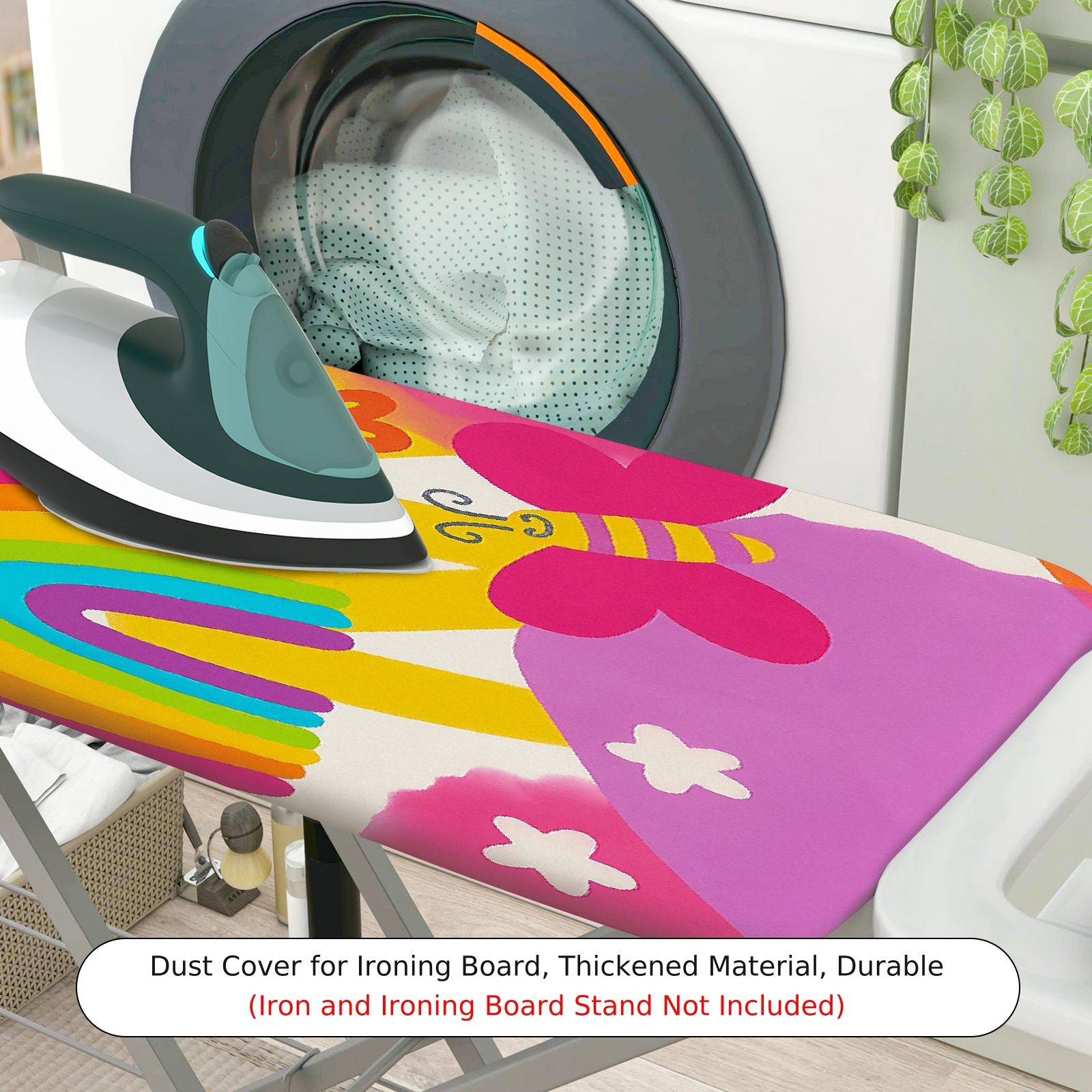 1-Piece Rainbow Colorful Fun  Ironing Board Cover, Universal Size, Without Board