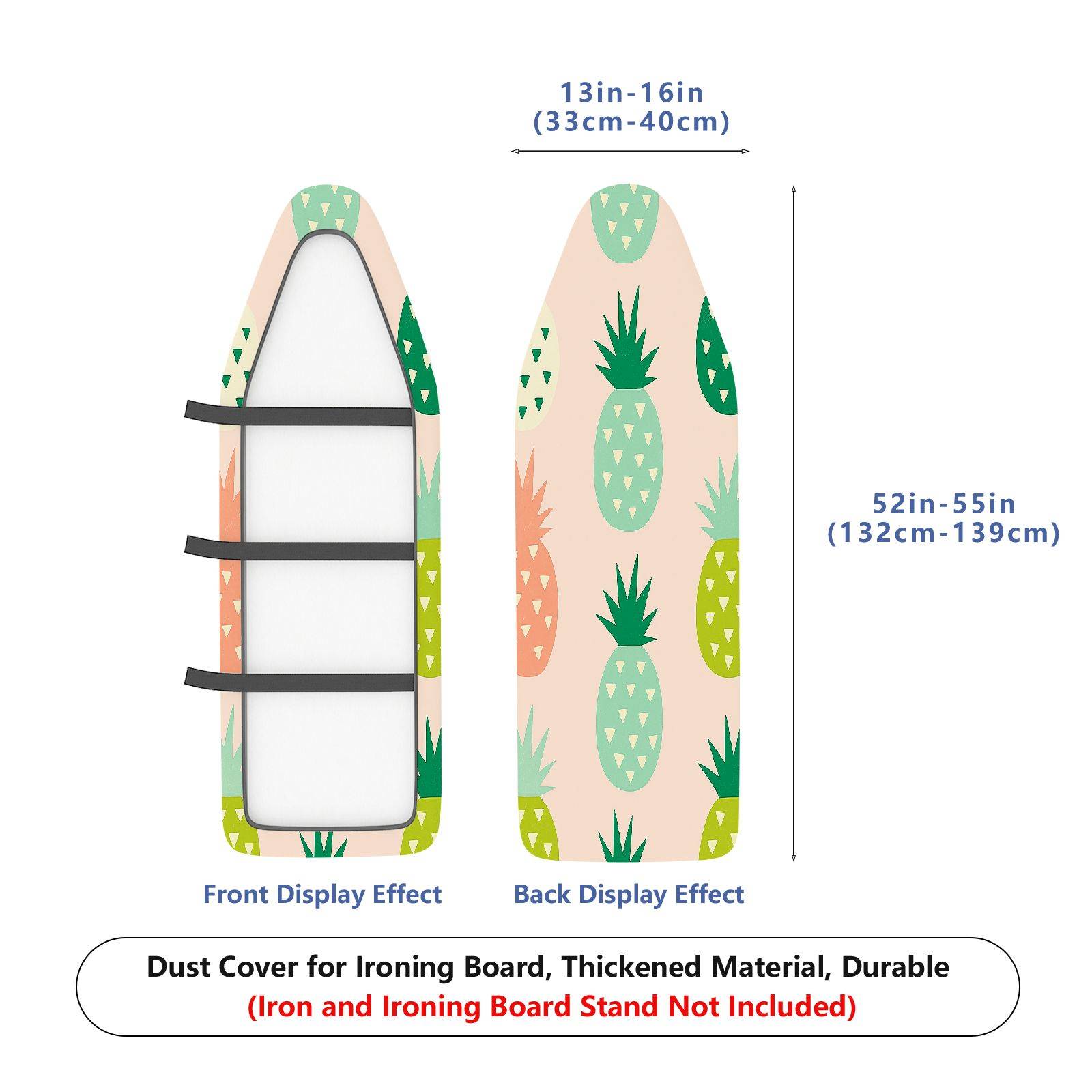 1-Piece Pineapple Pattern Colorful Fun  Ironing Board Cover, Universal Size, Without Board