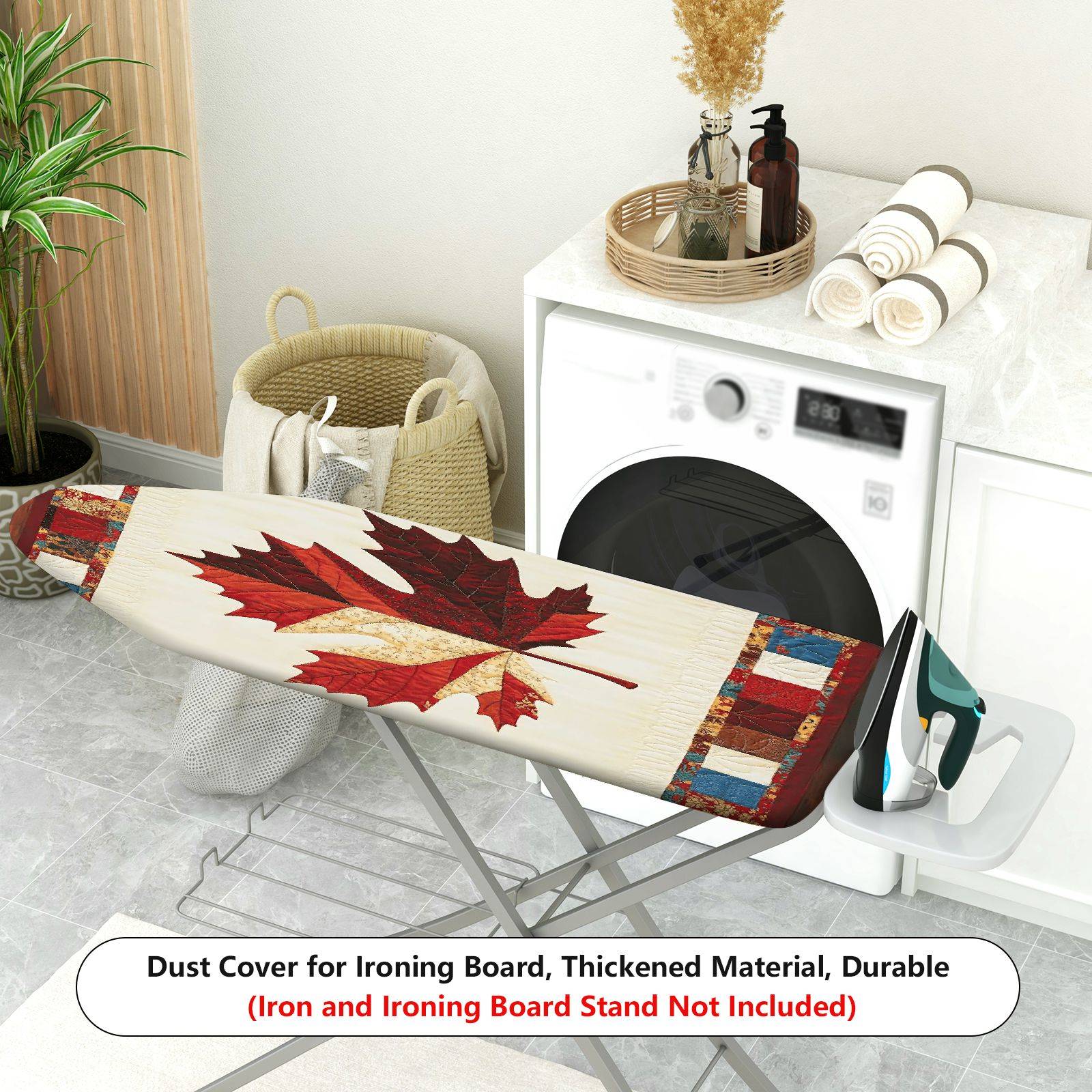1-Piece Maple Leaf Plaid Autumn  Ironing Board Cover, Universal Size, Without Board
