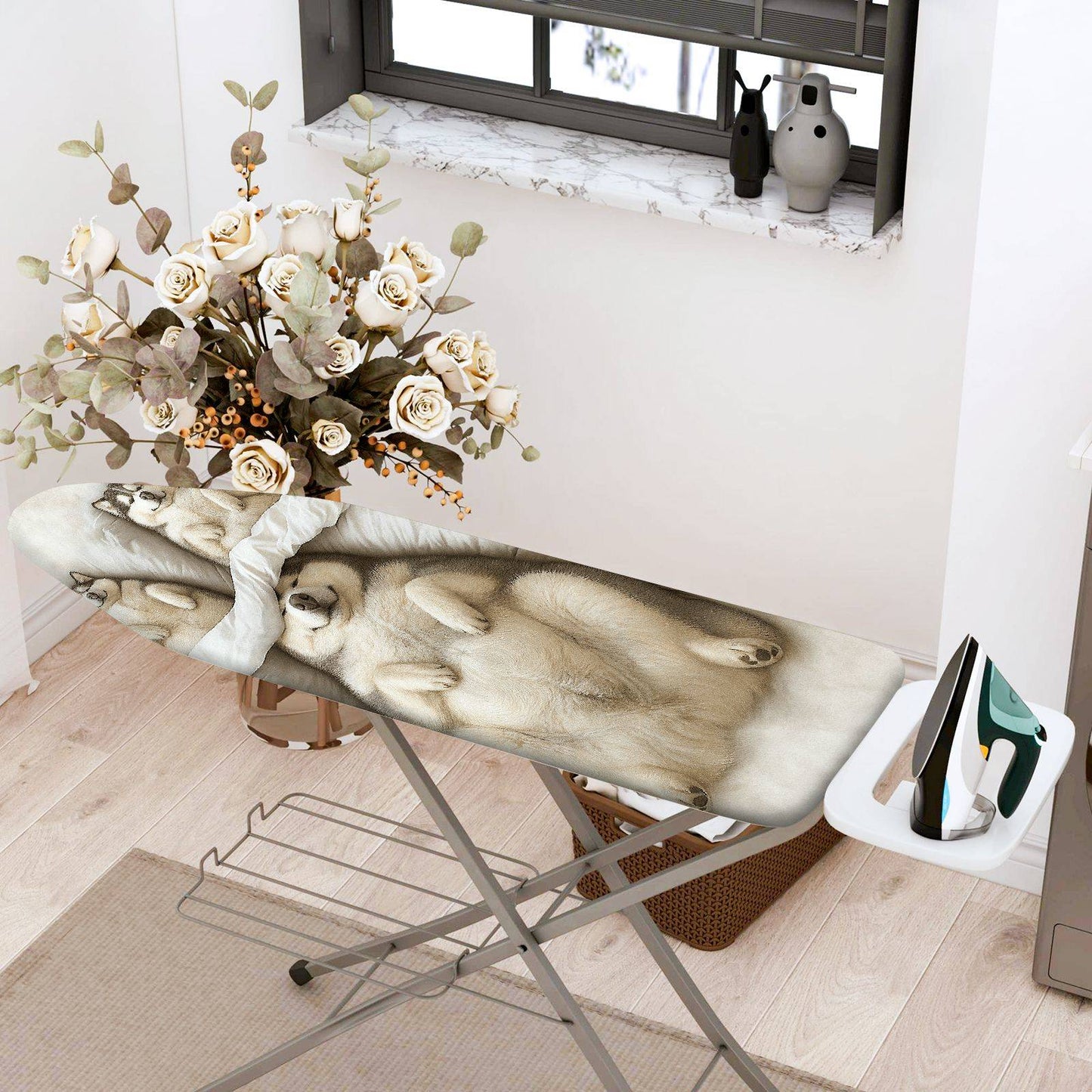 1-Piece Polar Bear Animal Print Cute  Ironing Board Cover, Universal Size, Without Board
