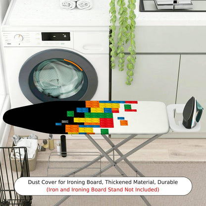 1-Piece Colorful Blocks Pattern Fun Vibrant  Ironing Board Cover, Universal Size, Without Board