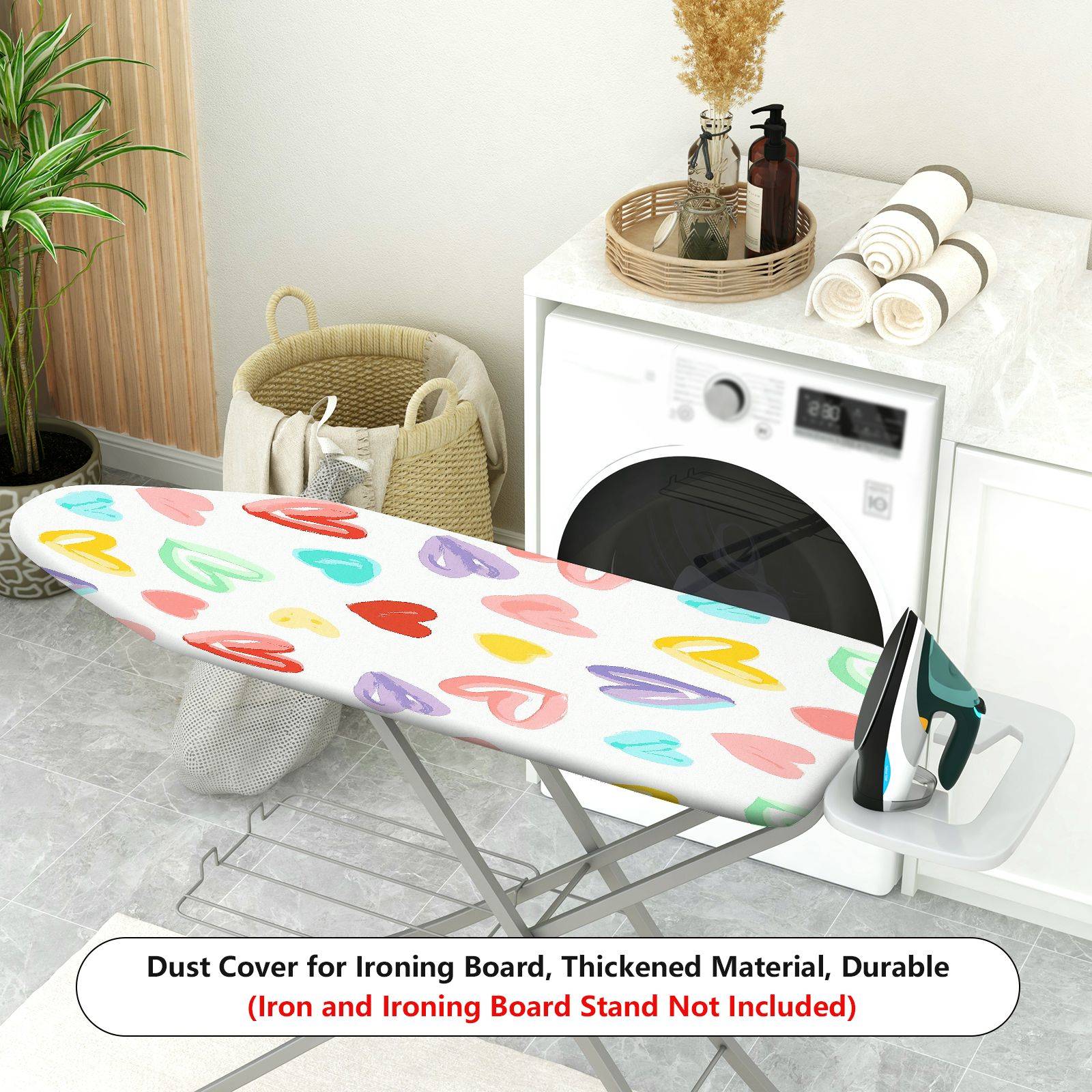 1-Piece Heart Colorful Pattern Fun  Ironing Board Cover, Universal Size, Without Board
