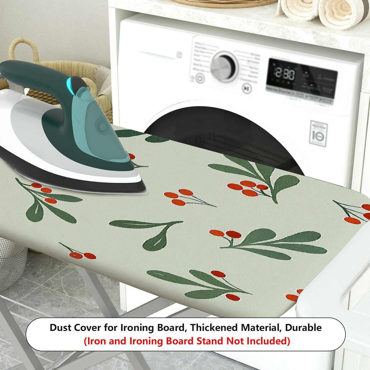 1-Piece Christmas Holiday Berry Printed  Ironing Board Cover, Universal Size, Without Board