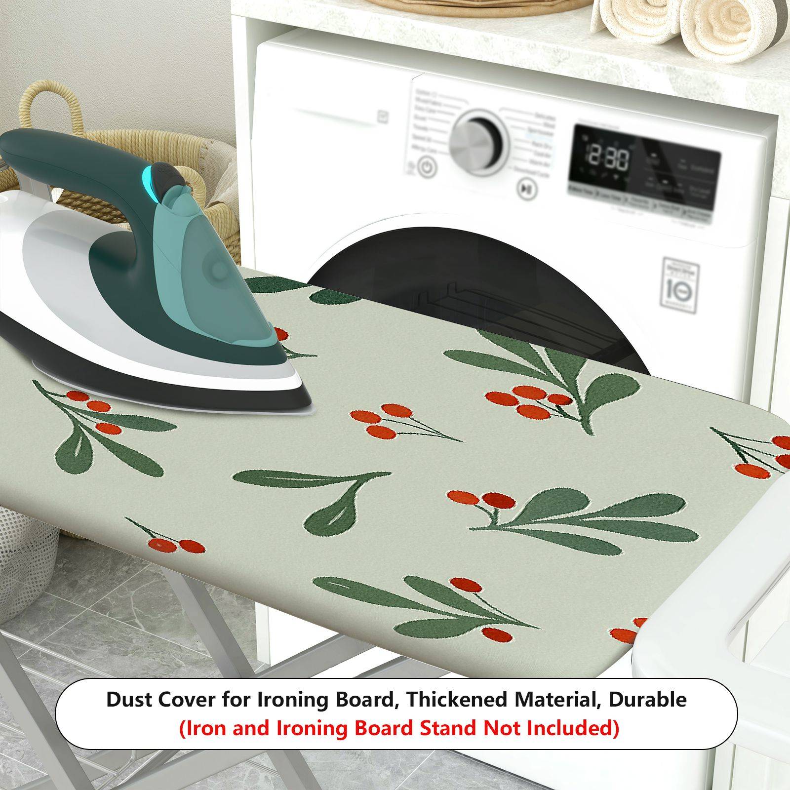 1-Piece Christmas Holiday Berry Printed  Ironing Board Cover, Universal Size, Without Board