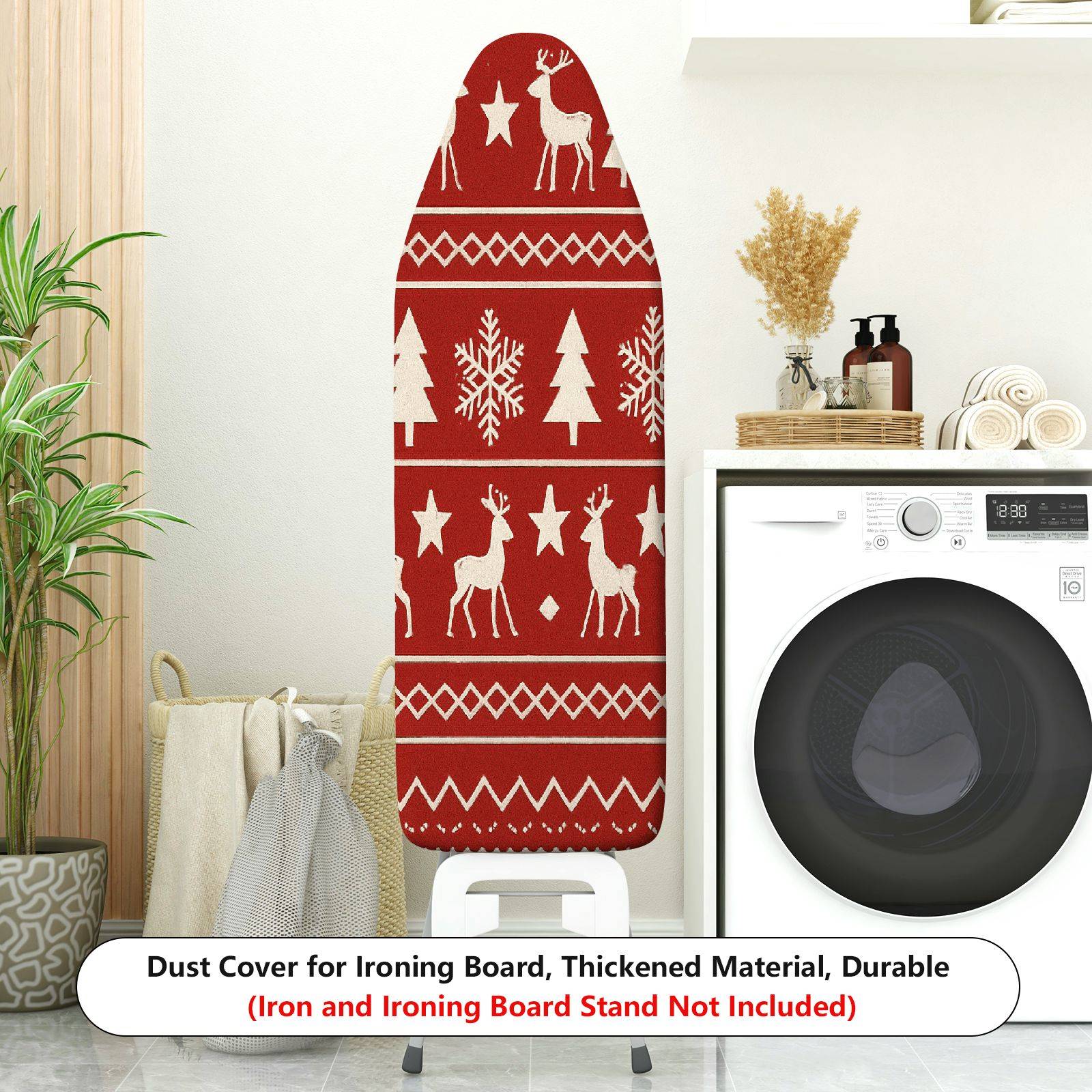 1-Piece Christmas Snowflake Reindeer  Ironing Board Cover, Universal Size, Without Board