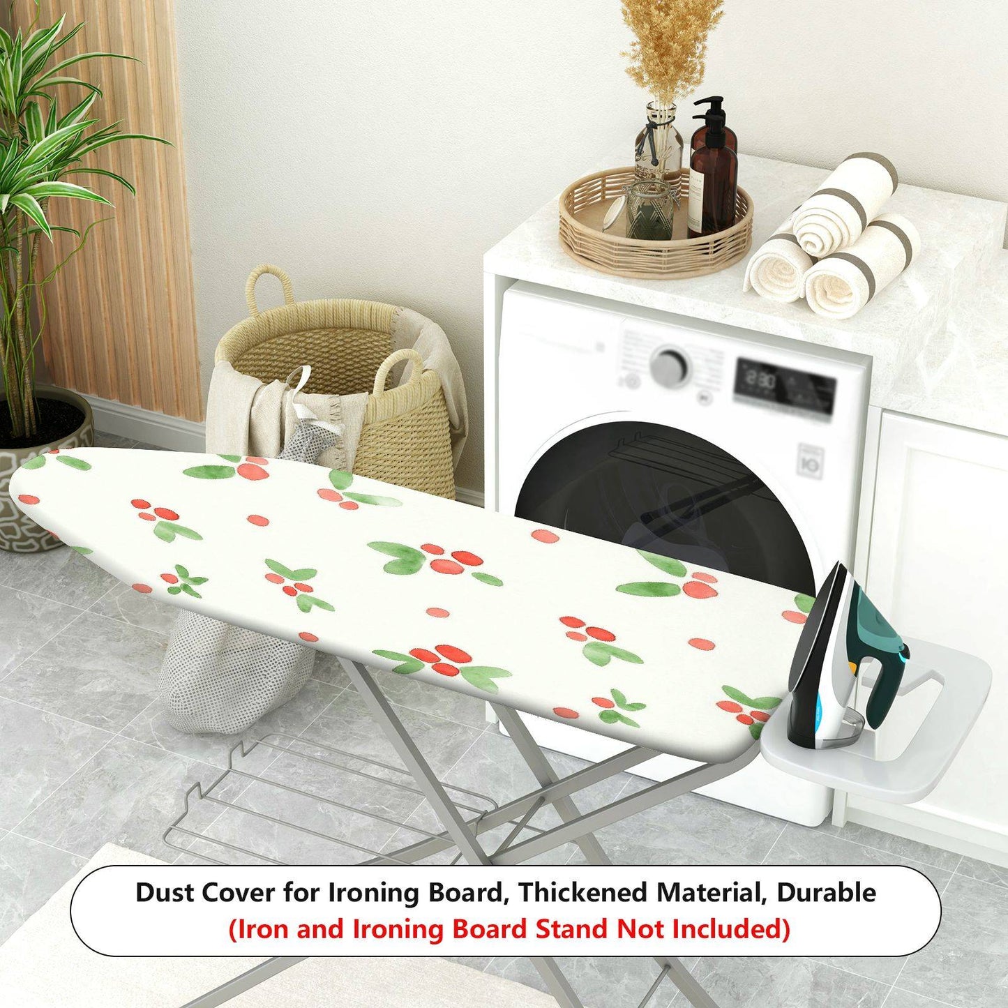 1-Piece Christmas Cherry Floral  Ironing Board Cover, Universal Size, Without Board