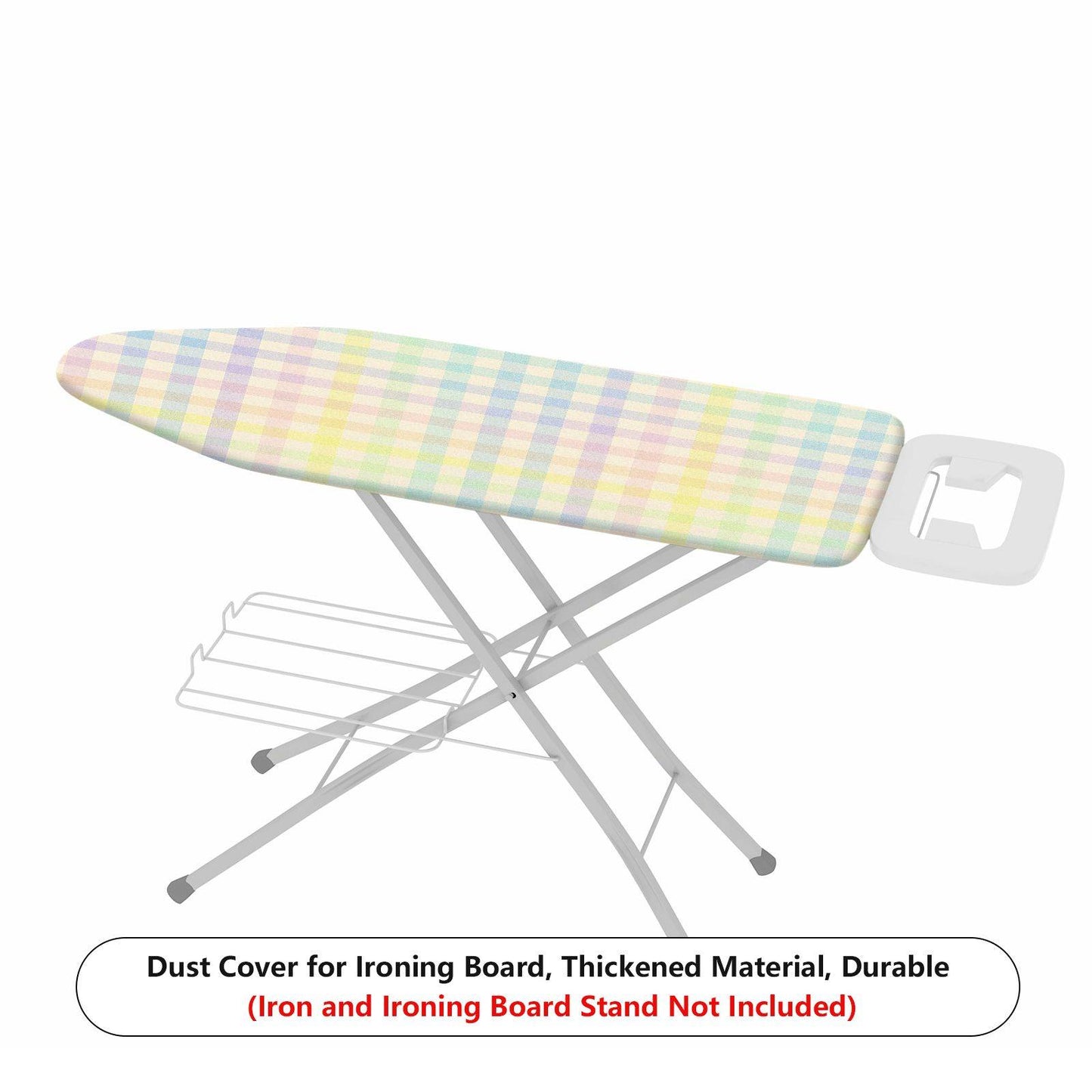 1-Piece Pastel Plaid Colorful Checkered Pattern  Ironing Board Cover, Universal Size, Without Board