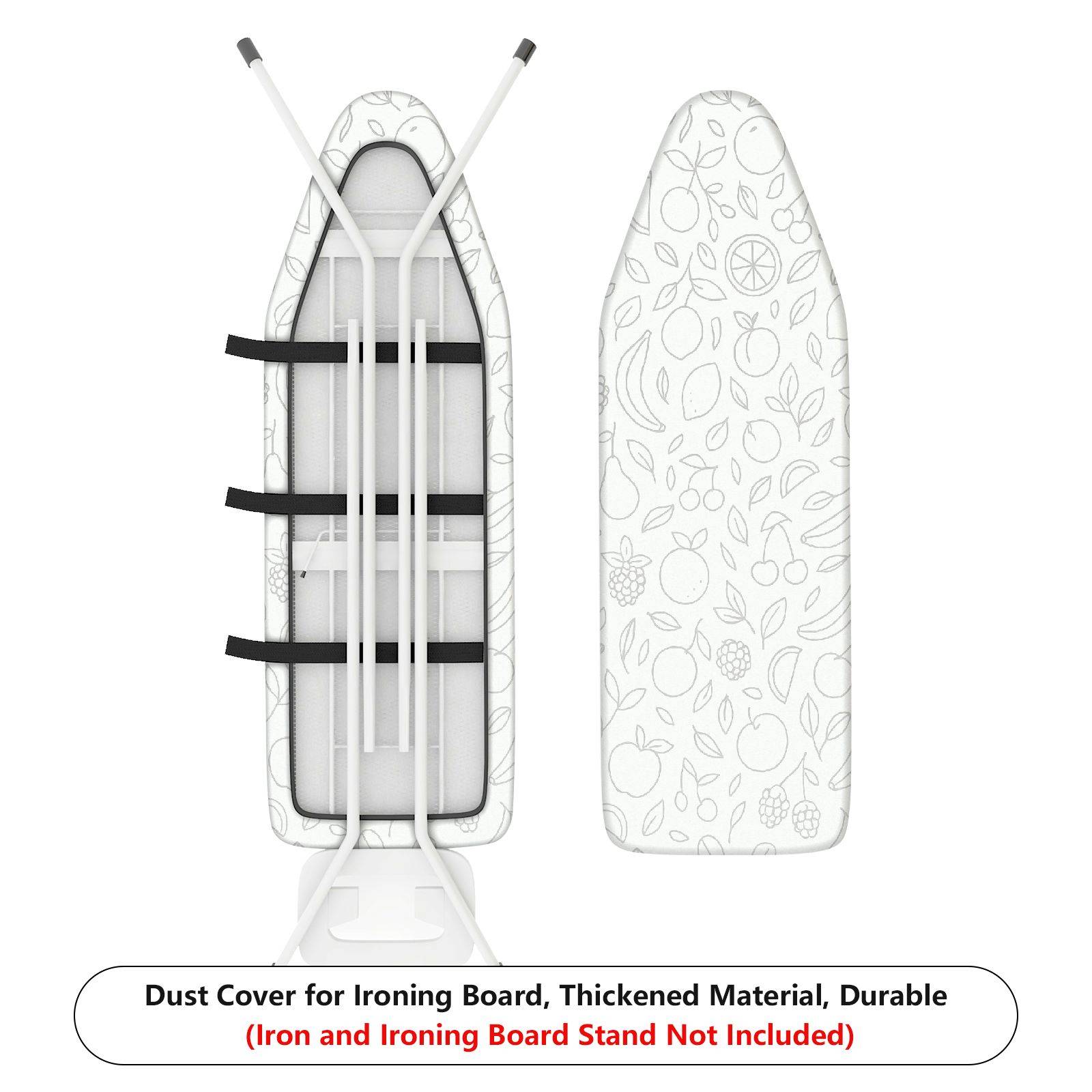 1-Piece Fruit Pattern Leaf Design White  Ironing Board Cover, Universal Size, Without Board