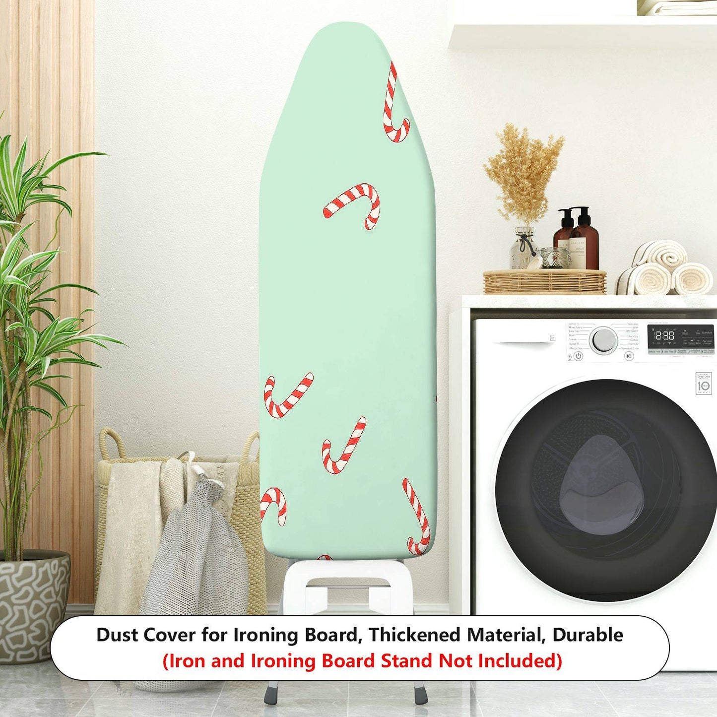 1-Piece Christmas Candy Cane Pattern Festive Holiday  Ironing Board Cover, Universal Size, Without Board