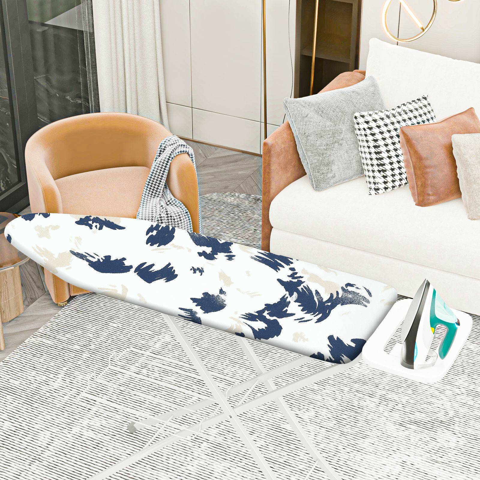 1-Piece Abstract Printed Minimalist  Ironing Board Cover, Universal Size, Without Board
