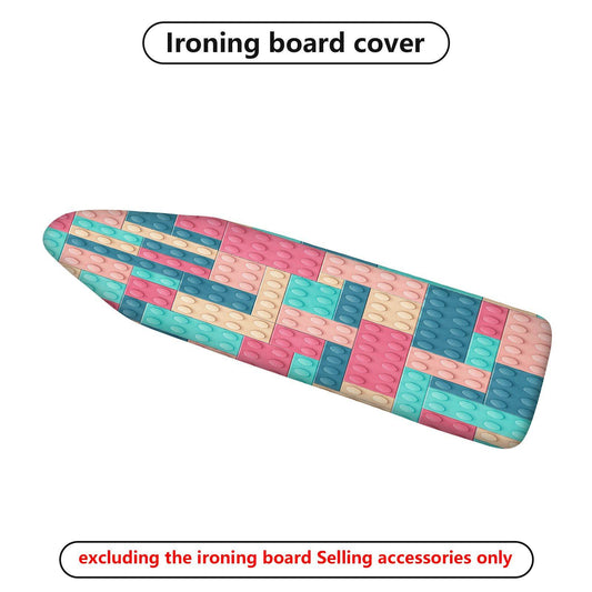1-Piece Colorful Block Pattern Fun Puzzle  Ironing Board Cover, Universal Size, Without Board