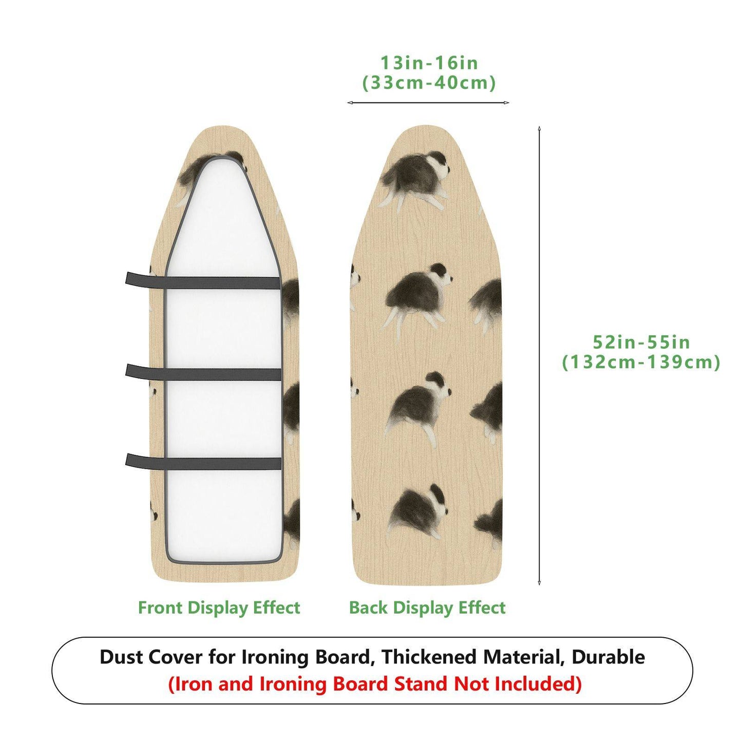 1-Piece Dog Pattern Beige Cute  Ironing Board Cover, Universal Size, Without Board