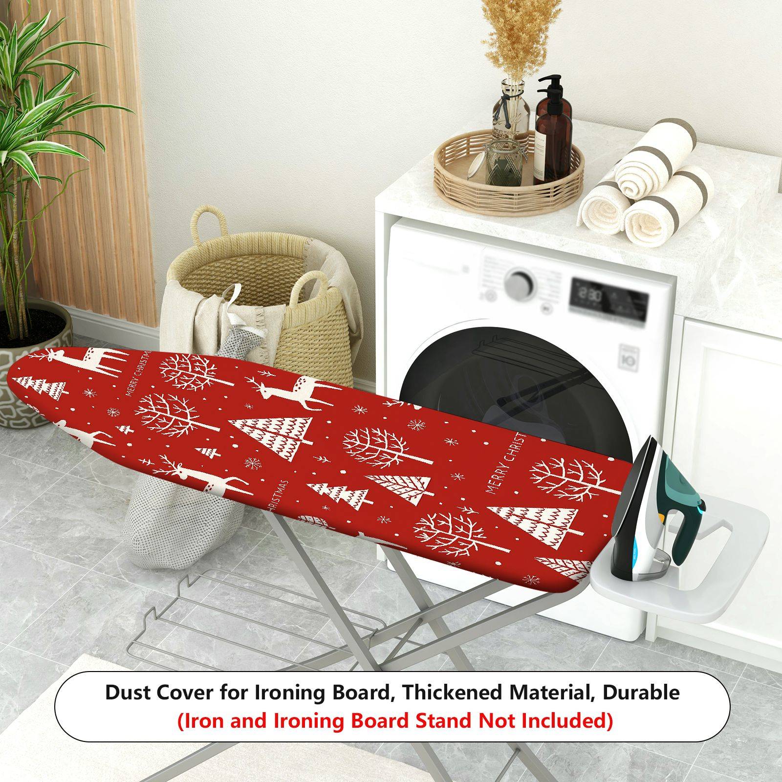 1-Piece Christmas Deer Tree  Ironing Board Cover, Universal Size, Without Board