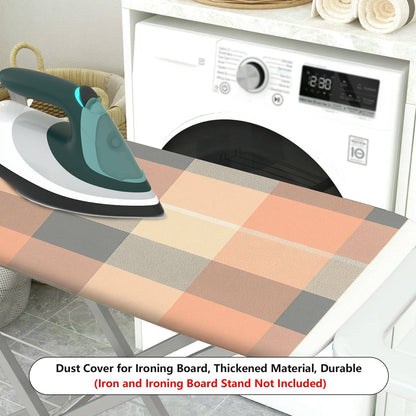 1-Piece Plaid Checkered Beige  Ironing Board Cover, Universal Size, Without Board