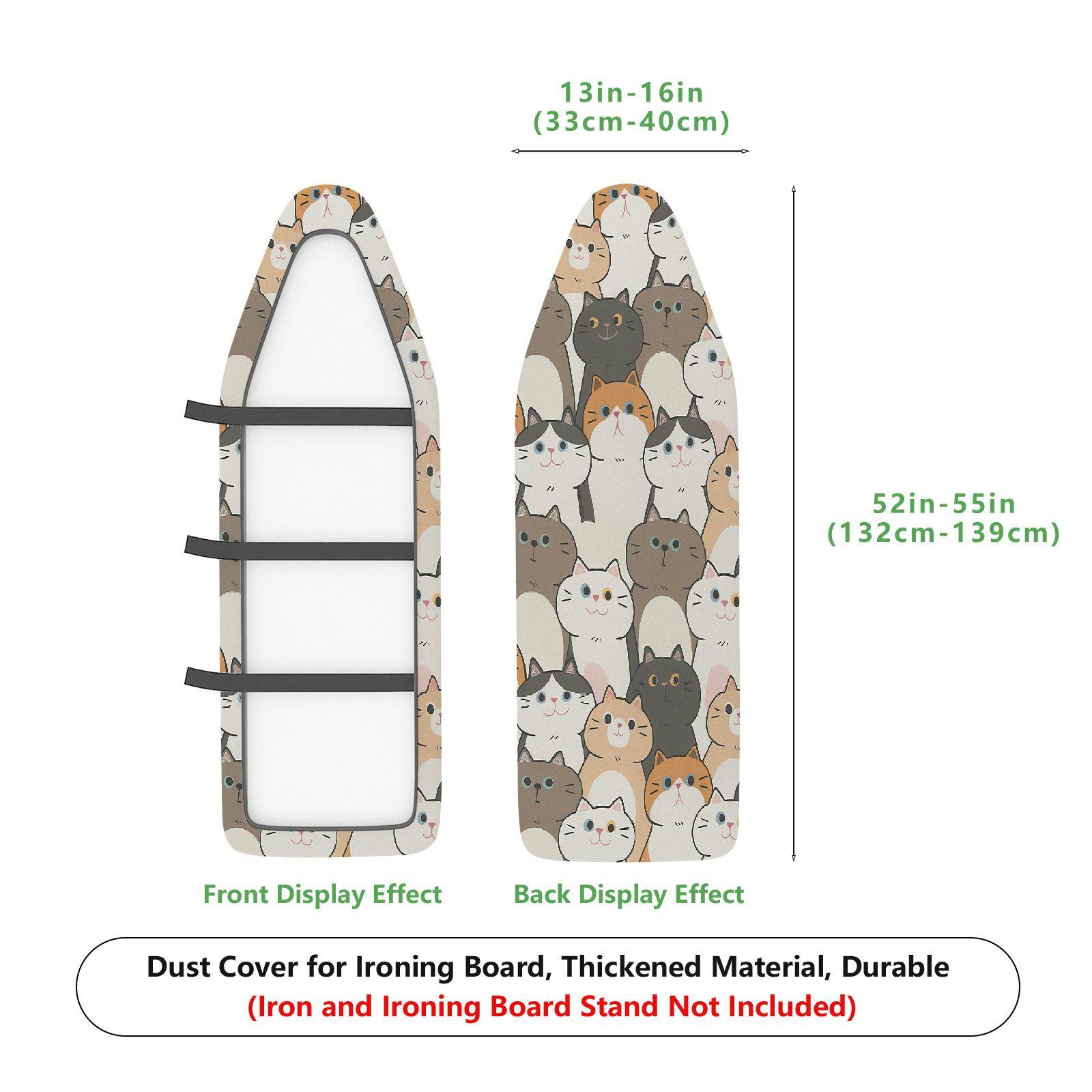 1-Piece Cat Pattern Cute Animal  Ironing Board Cover, Universal Size, Without Board