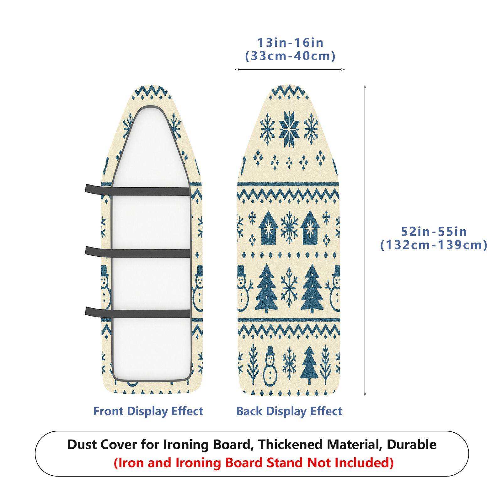 1-Piece Christmas Snowman Tree  Ironing Board Cover, Universal Size, Without Board