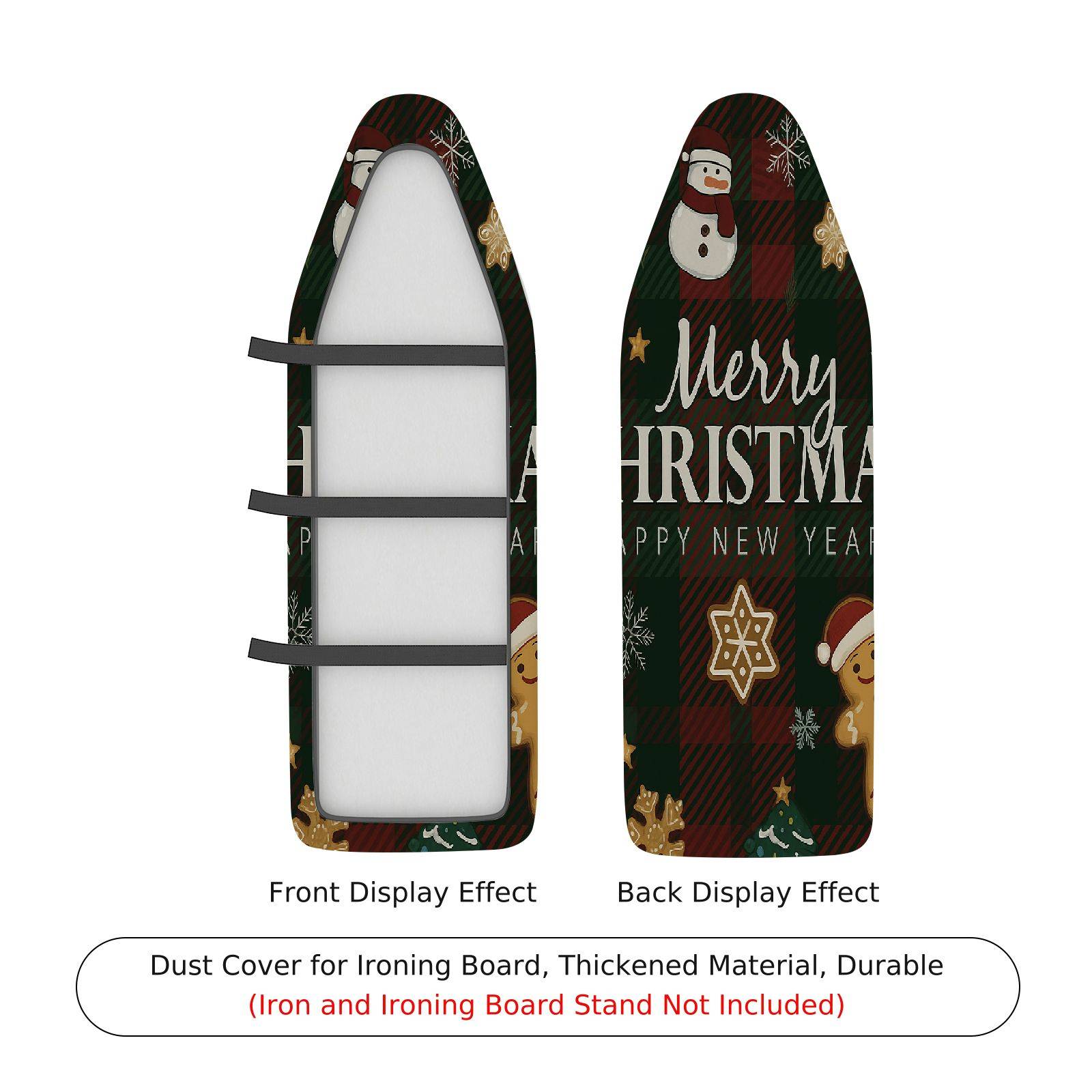 1-Piece Christmas Santa Gingerbread  Ironing Board Cover, Universal Size, Without Board