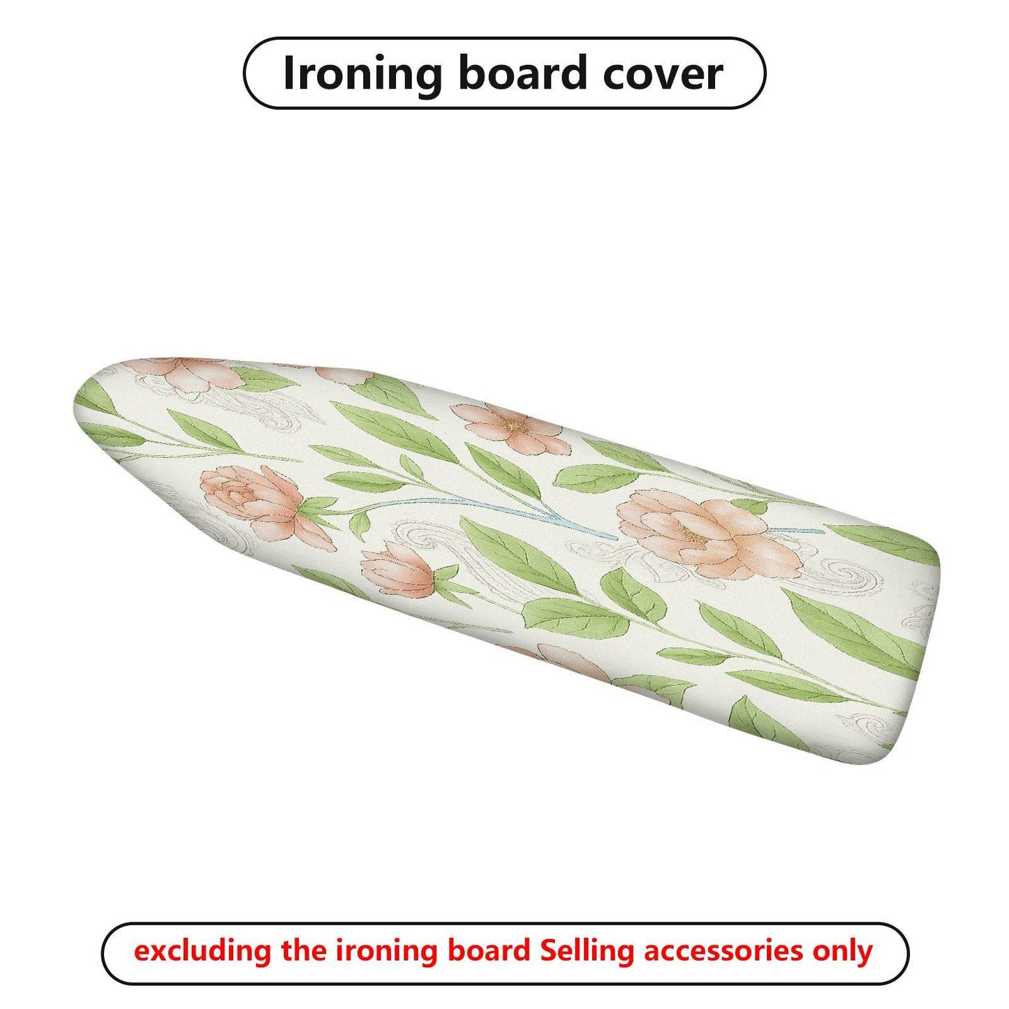 1-Piece Floral Leaf Pattern Beige  Ironing Board Cover, Universal Size, Without Board