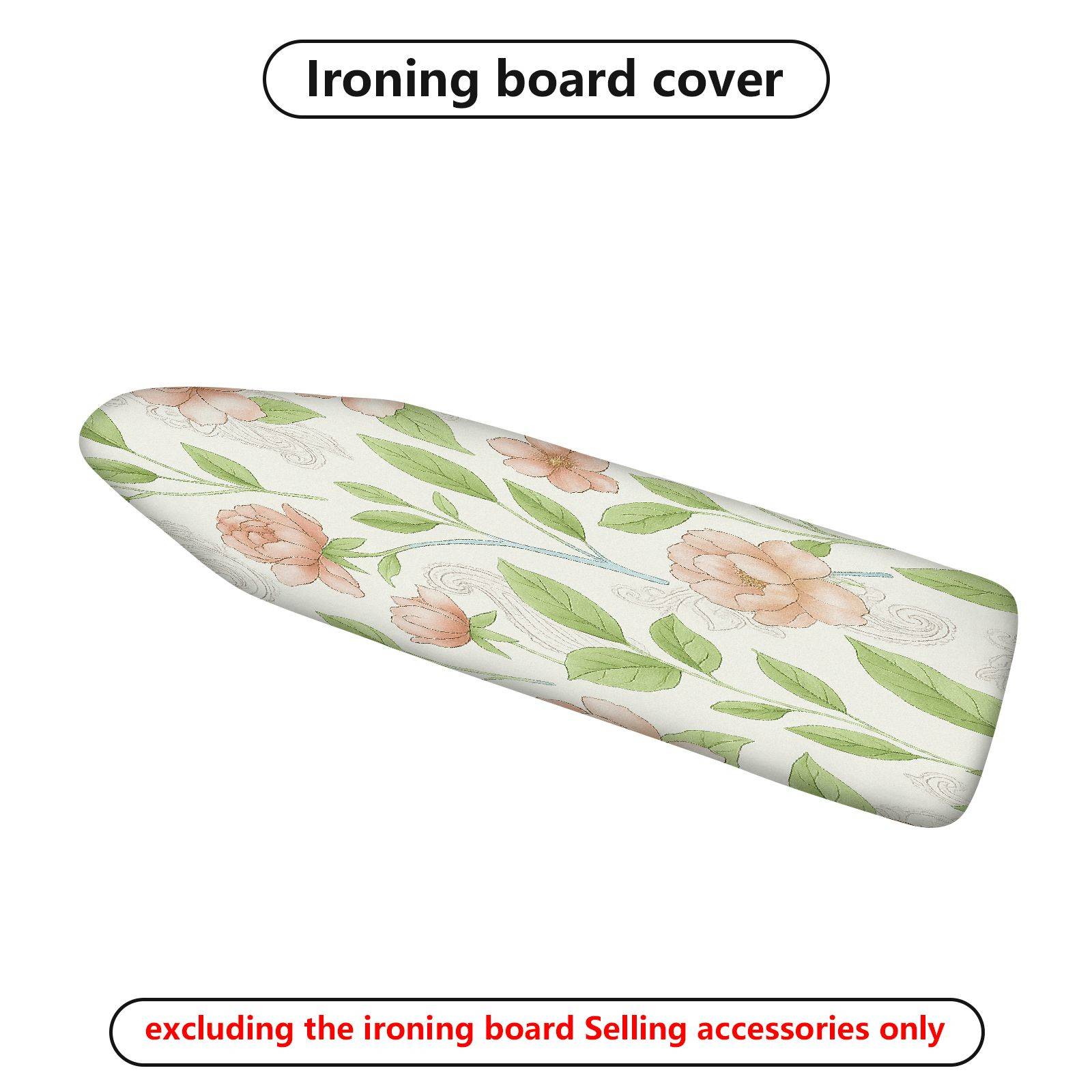 1-Piece Floral Leaf Pattern Beige  Ironing Board Cover, Universal Size, Without Board