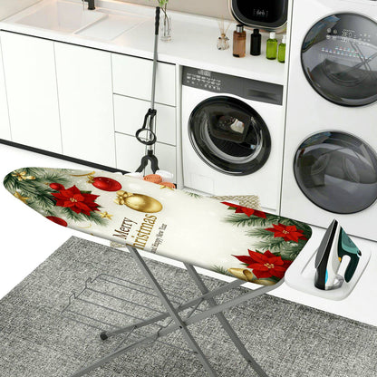 1-Piece Christmas Poinsettia Ornaments  Ironing Board Cover, Universal Size, Without Board