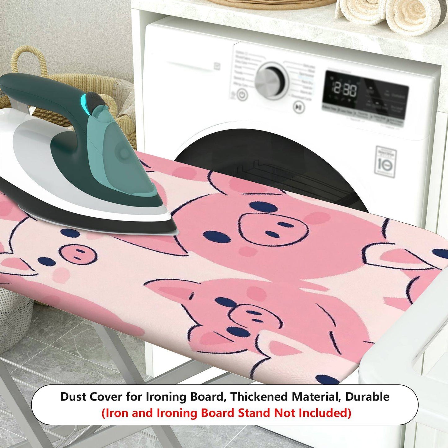 1-Piece Cute  Pig Pattern Animal Theme Pink  Ironing Board Cover, Universal Size, Without Board