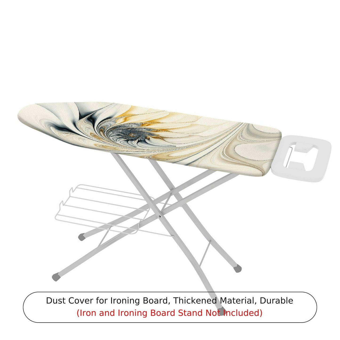 1-Piece Abstract Swirl Pattern Beige Black  Ironing Board Cover, Universal Size, Without Board