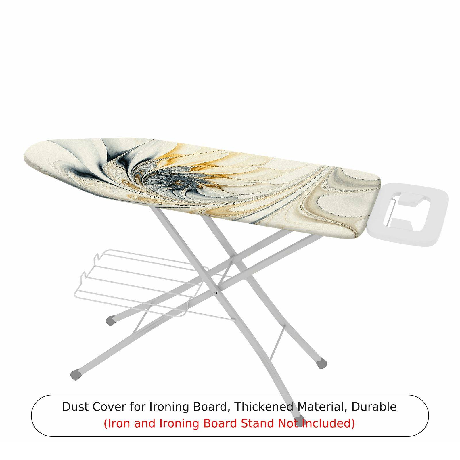 1-Piece Abstract Swirl Pattern Beige Black  Ironing Board Cover, Universal Size, Without Board