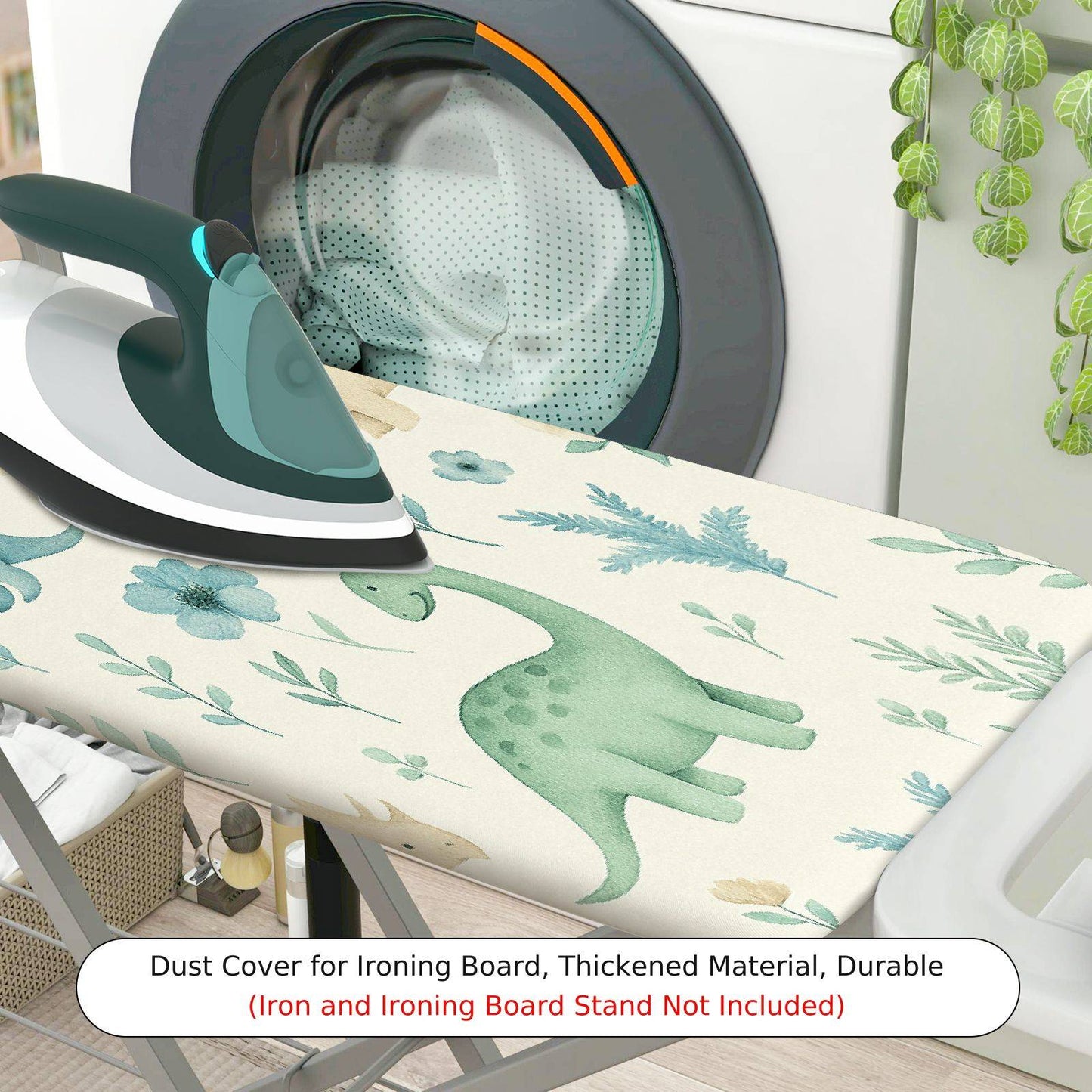 1-Piece Dinosaur Floral Cute  Ironing Board Cover, Universal Size, Without Board