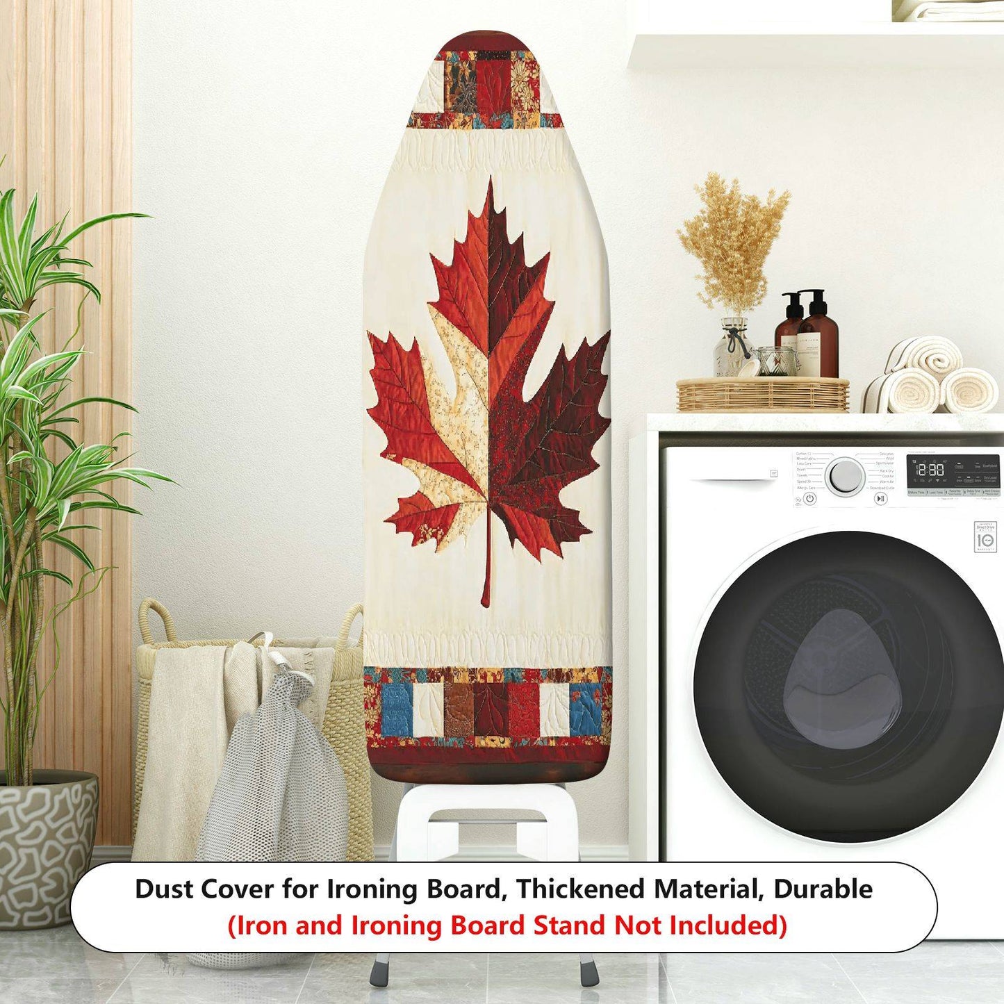 1-Piece Maple Leaf Plaid Autumn  Ironing Board Cover, Universal Size, Without Board