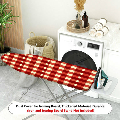 1-Piece Red Plaid Pattern Checkered  Ironing Board Cover, Universal Size, Without Board