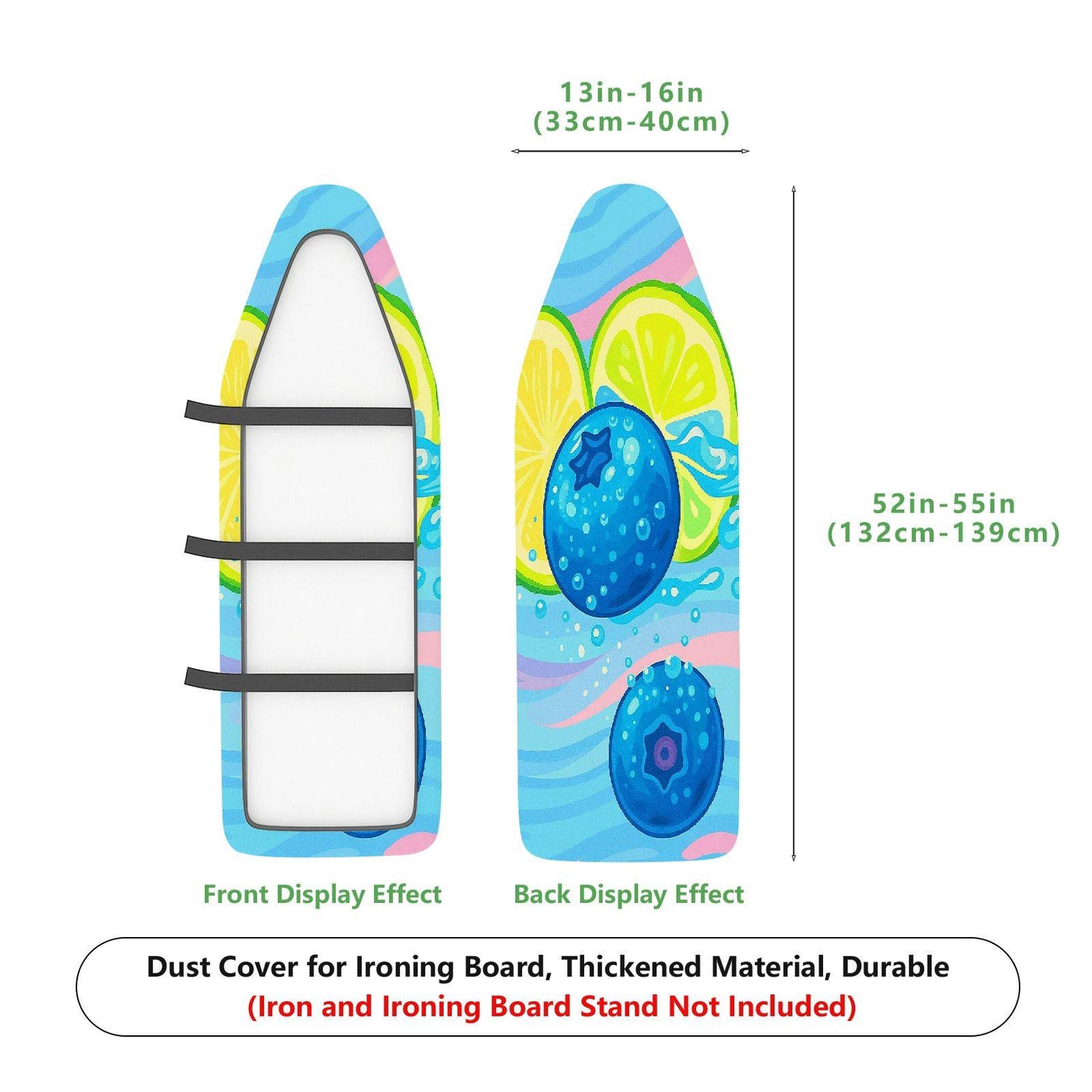 1-Piece Lemon Fruit Fresh  Ironing Board Cover, Universal Size, Without Board